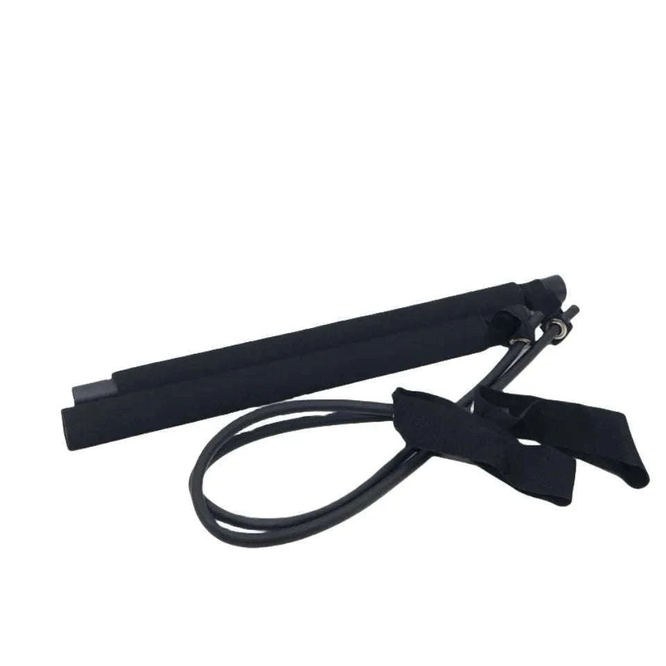 Pilates Stick with Resistance Bands for Full-Body Home Workout-blue