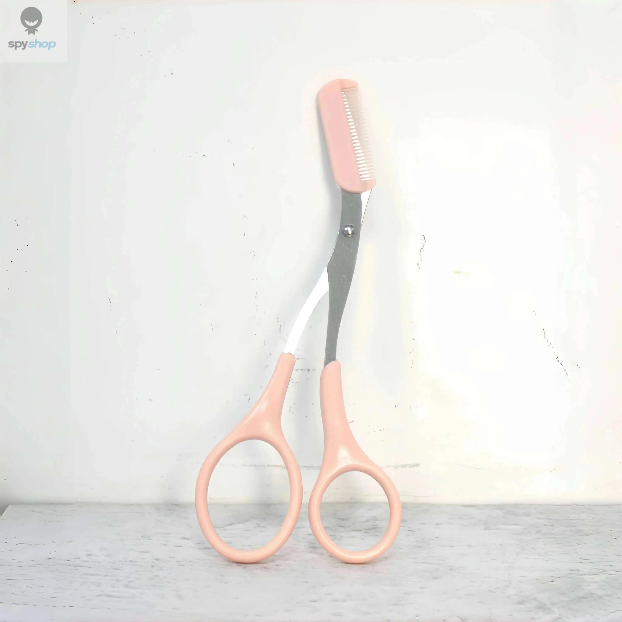 Pink Eyebrow Scissors – Precision Grooming with Built‑In Comb and Ergonomic Control-Pink