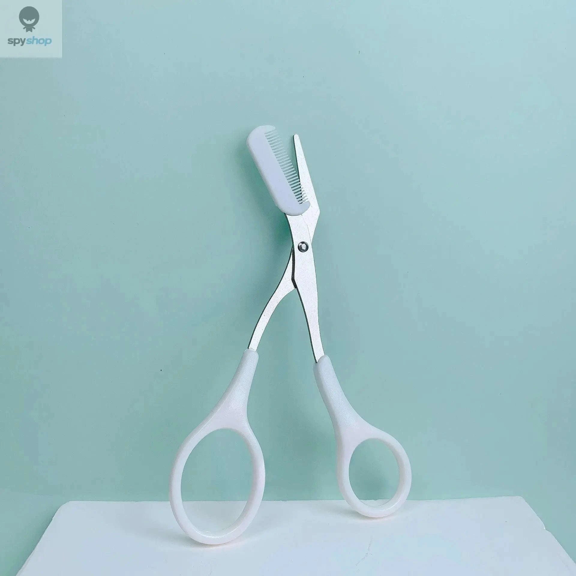 Pink Eyebrow Scissors – Precision Grooming with Built‑In Comb and Ergonomic Control-Pink