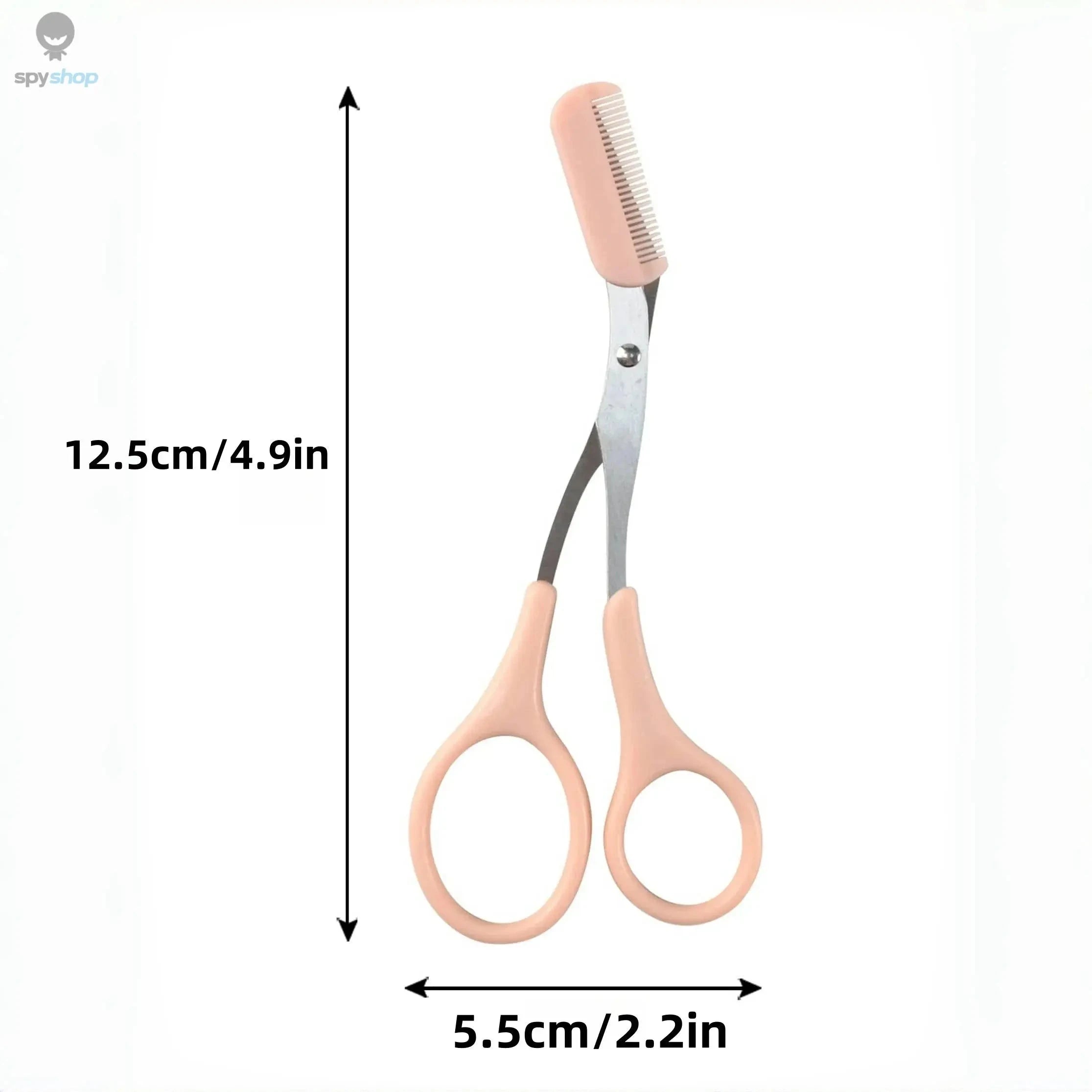 Pink Eyebrow Scissors – Precision Grooming with Built‑In Comb and Ergonomic Control-Pink