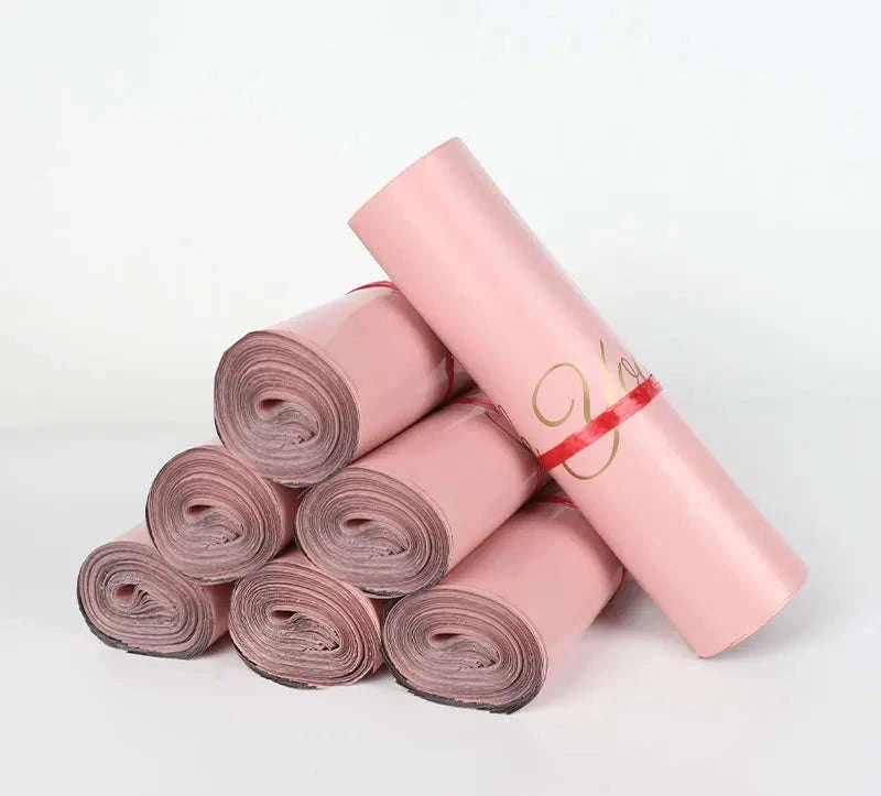 Pink Poly Mailing Pouch with Thank You Design-23x26x4 cm 20pcs