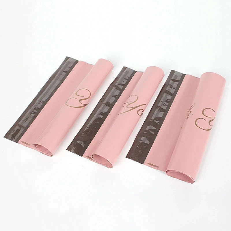 Pink Poly Mailing Pouch with Thank You Design-23x26x4 cm 20pcs