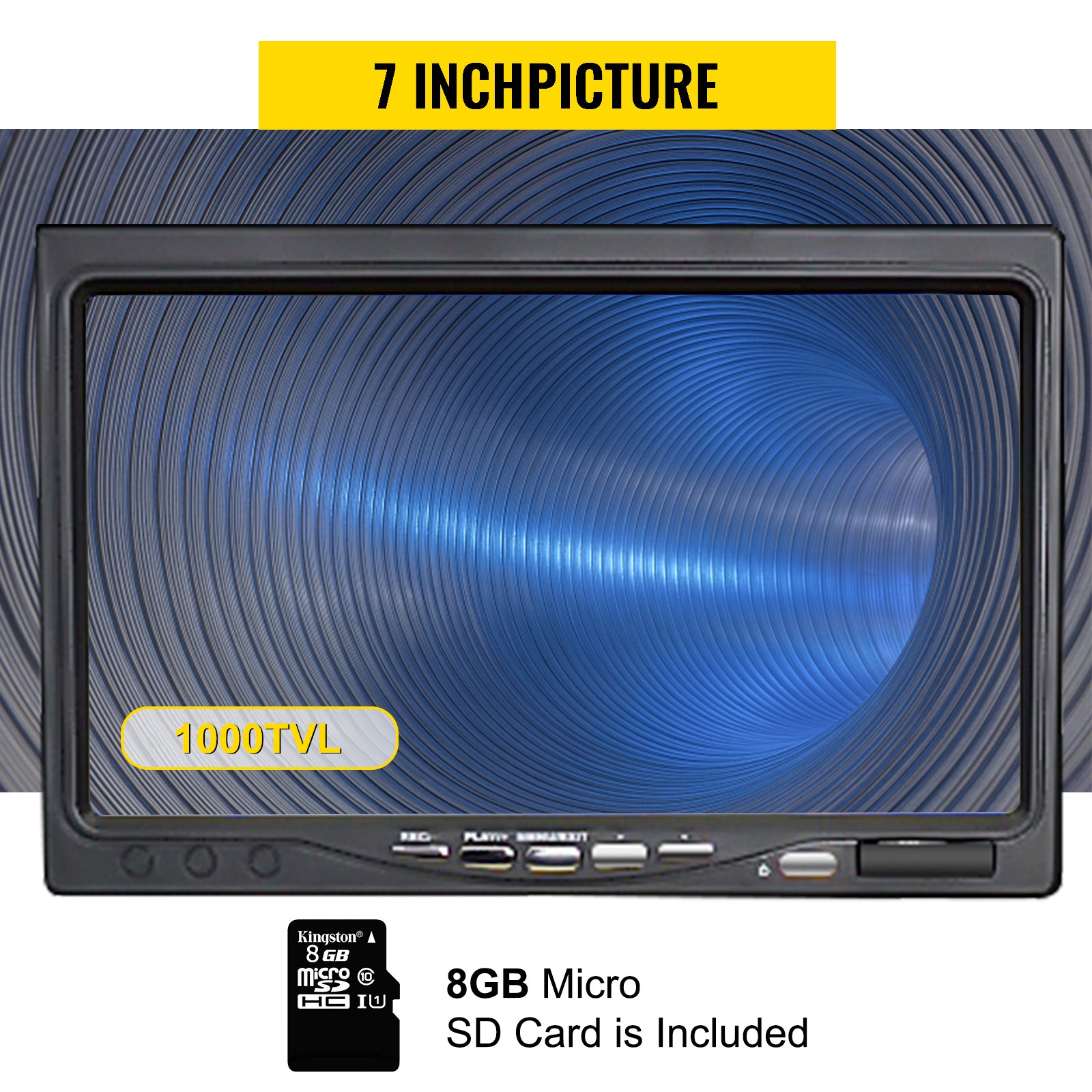 Inšpekčná video kamera na potrubie s 7/9-palcovým monitorom a DVR