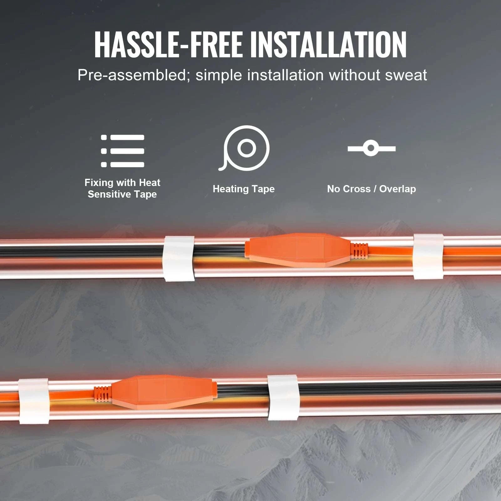 Pipe Heating Cable Heat Tape for Freeze Protection (6FT–30FT)-30FT / United States