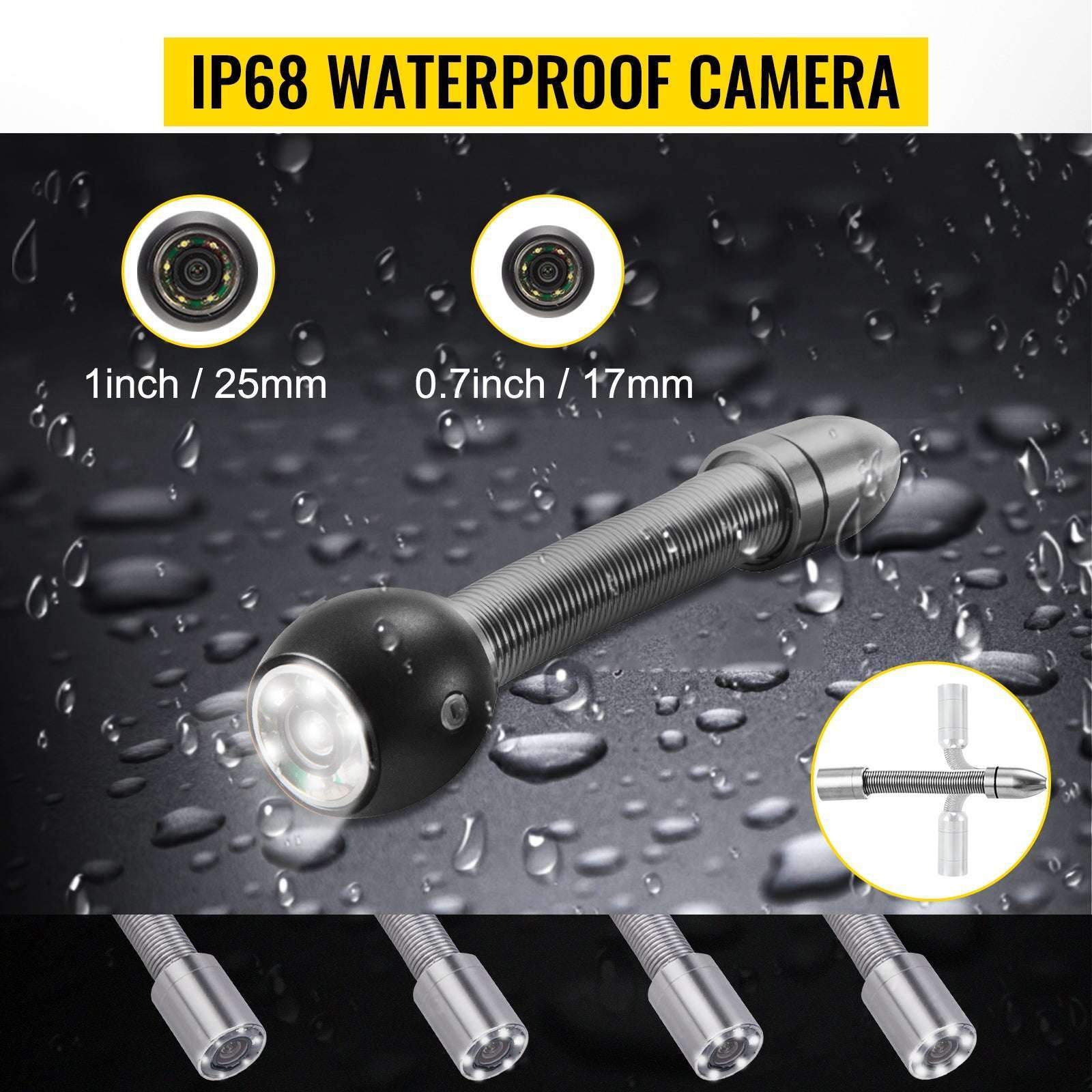 Pipe Inspection Camera with 4.3" Monitor, DVR & 10-30M Cable-20M / United States