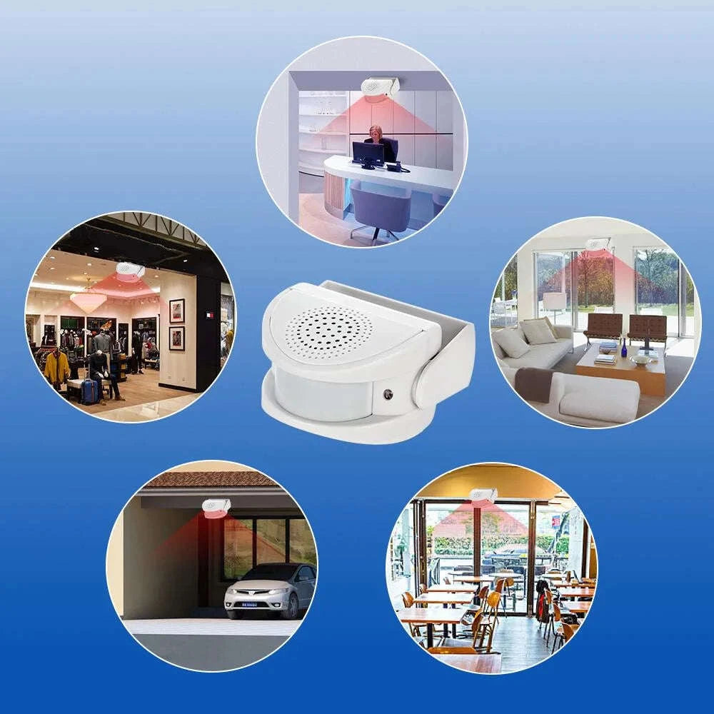 PIR Motion Sensor Doorbell Chime Alarm with 32 Sounds-1pc / United States