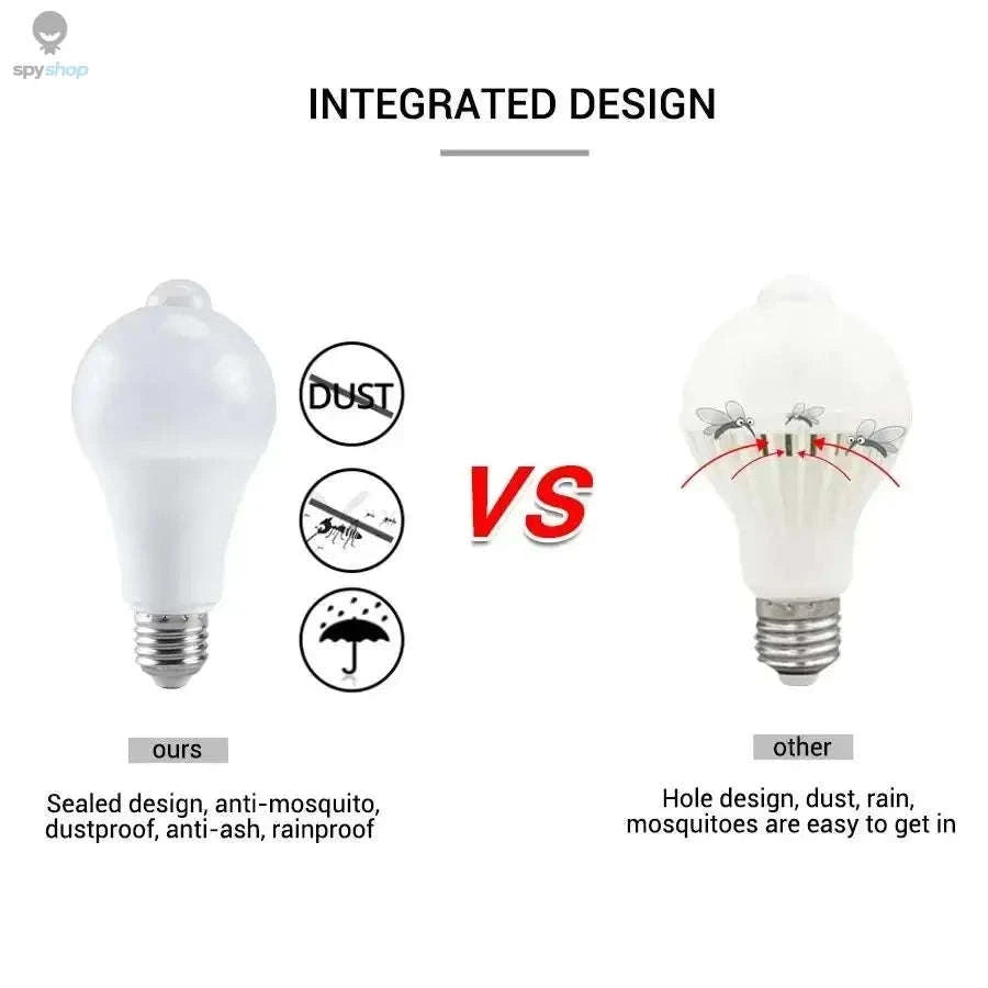 PIR Motion Sensor LED Bulb 12W E27 Smart Light-white