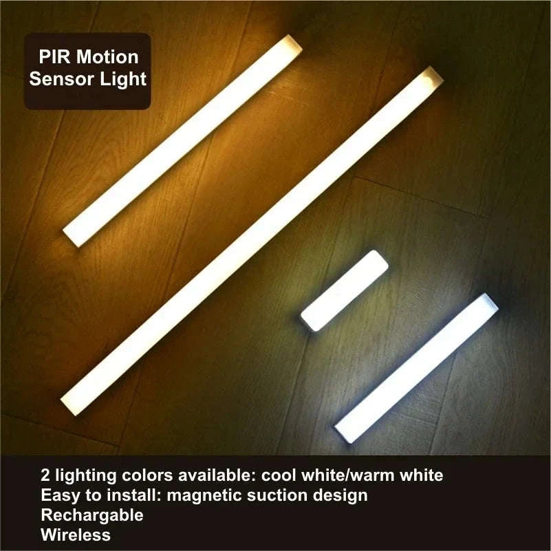PIR Motion Sensor Light – Portable Rechargeable LED Bar Lamp-Cool White / 50cm