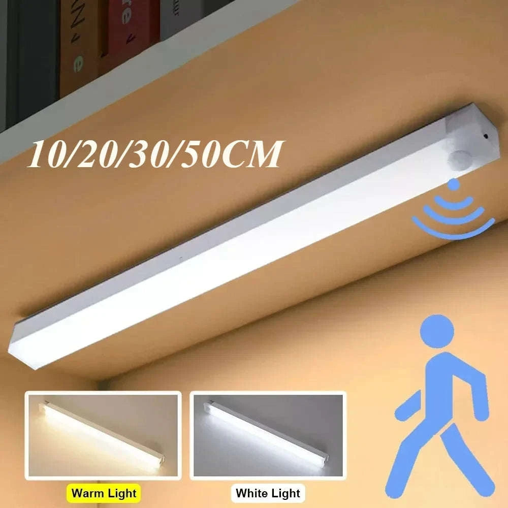 PIR Motion Sensor Light – Portable Rechargeable LED Bar Lamp-Cool White / 50cm