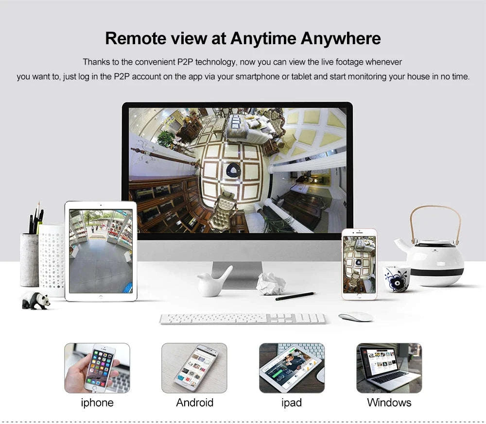 PIR Style Indoor Wireless IP Camera with Invisible IR-2MP 64G TF Card / 3.6mm