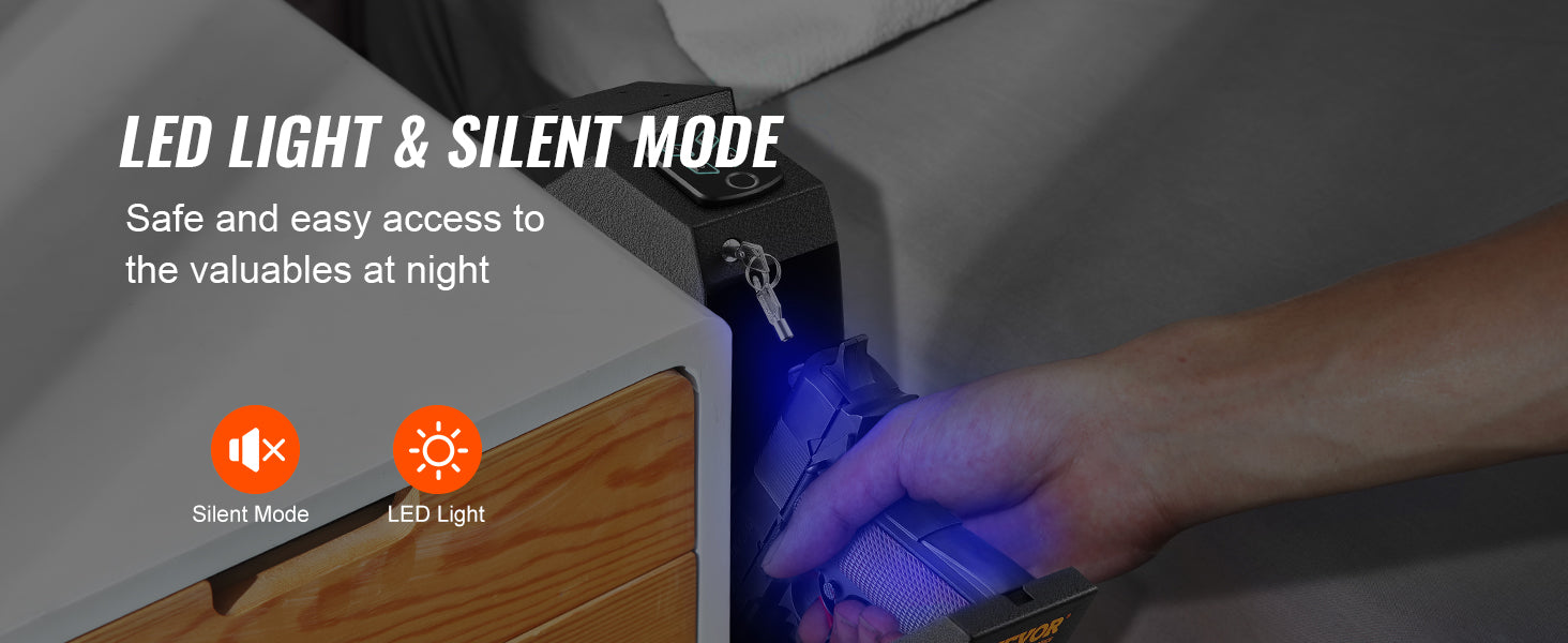Biometric Pistol Safe with 3-Way Access & Steel Protection