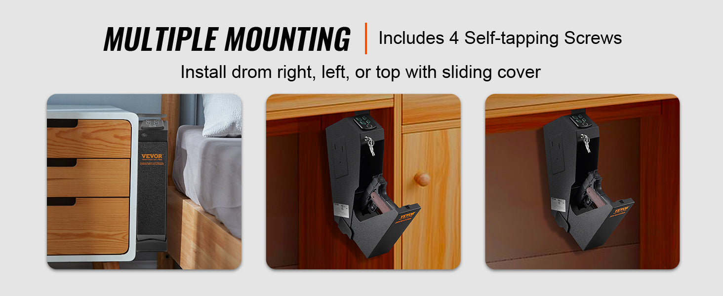 VEVOR Q235 Steel Pistol Safe with Biometric Quick Access