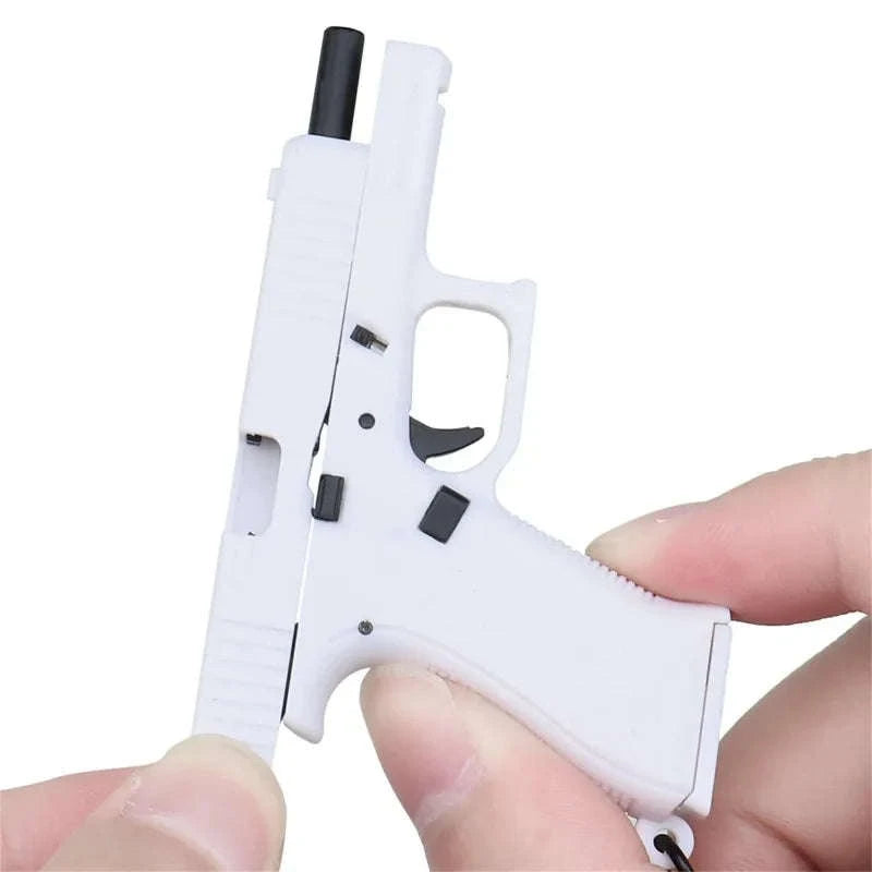 Pistol Shaped Keychain Charm with Removable Magazine-Pink