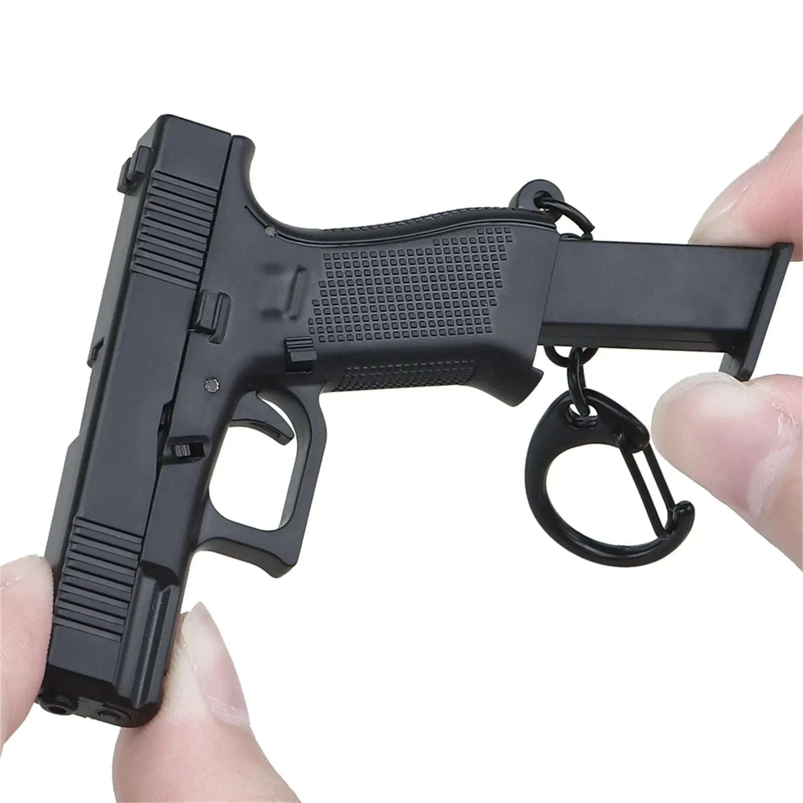 Pistol Shaped Keychain Charm with Removable Magazine-Pink