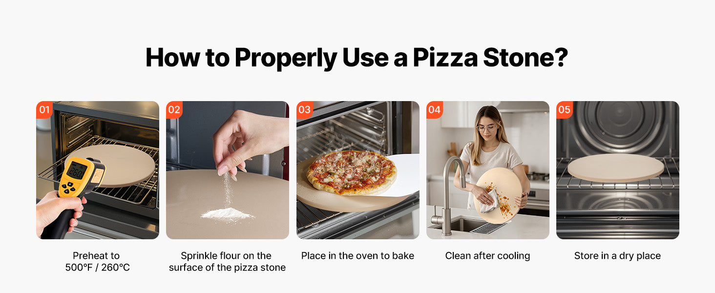 15-Inch Cordierite Pizza Stone with Peel & Scraper 1450°F