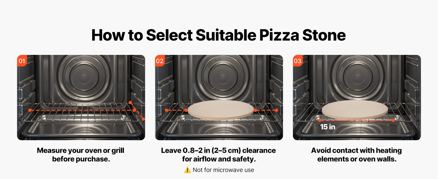 15-Inch Cordierite Pizza Stone with Peel & Scraper 1450°F