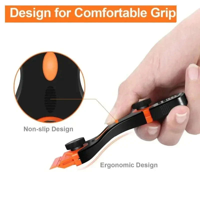 Plastic Metal Window Glass Scraper & Adhesive Remover-OrangeRed / 1knife 20 blade