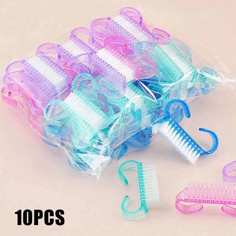 Plastic Nail Cleaning Brush Set for Manicure and Pedicure-15PCS