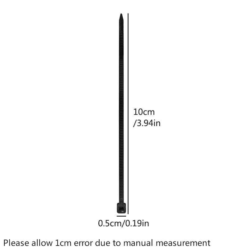 Plastic Nylon Cable Ties Bulk Pack-100pcs / Black(2.5x200mm)