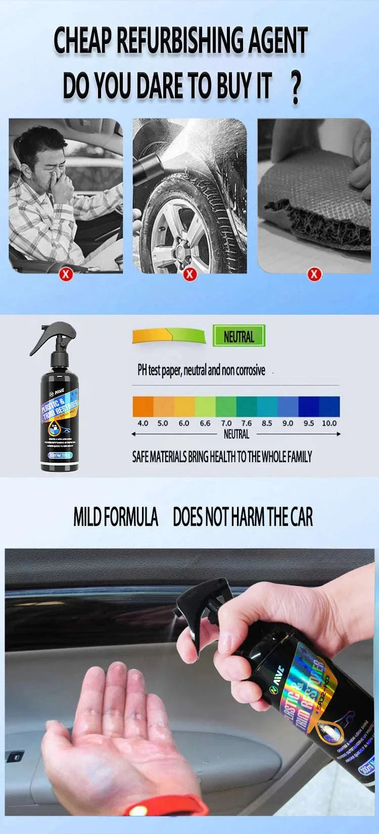 Plastic Restore Revitalizer for Long‑Lasting Car Trim Renewal-50ML