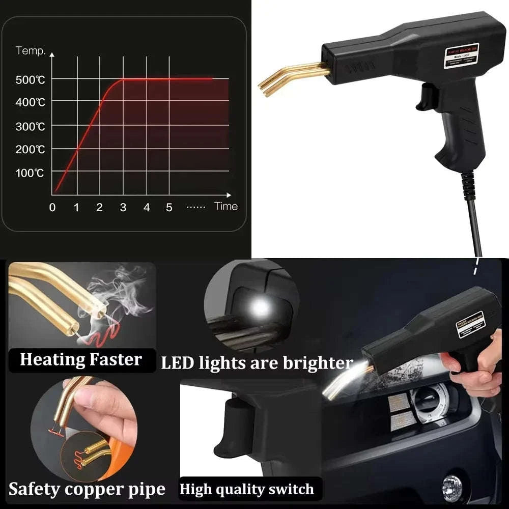 Plastic Welder Gun Welding Machine for PVC Repair-EU Plug 200 Nail