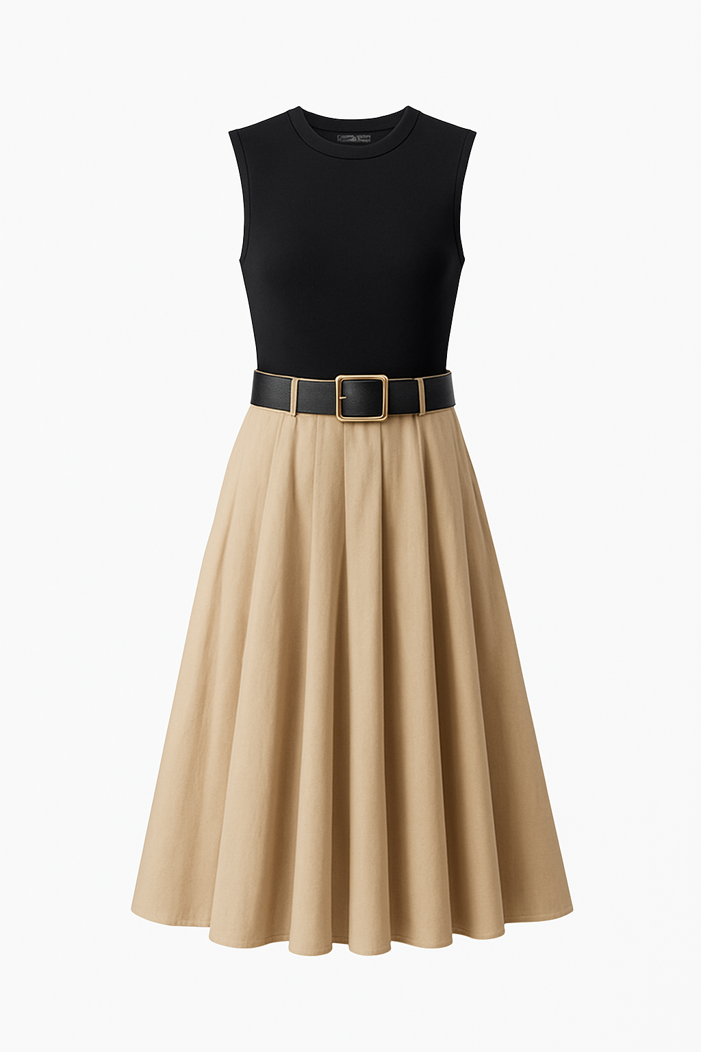 Plissiertes Midikleid mit Gürtel für eleganten Sommerstil