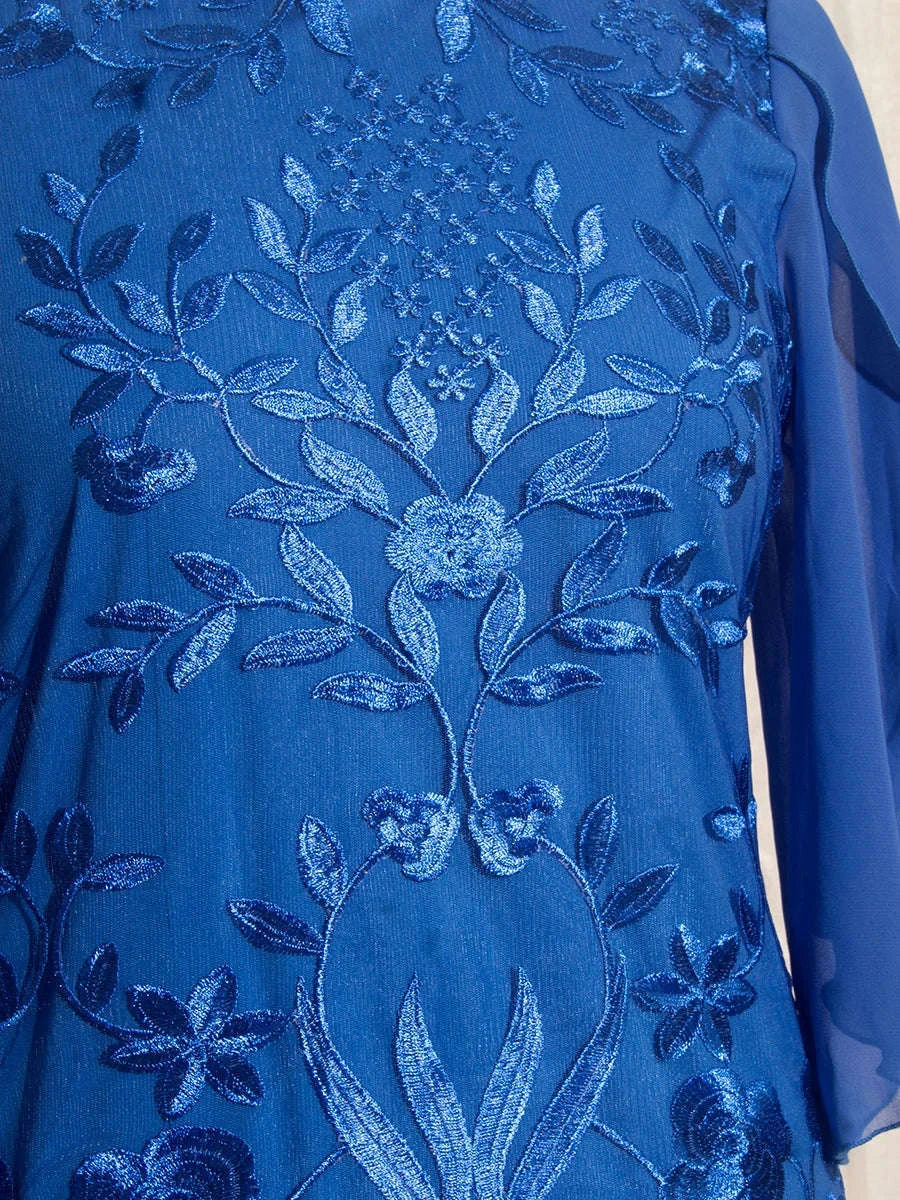 Plus Size Floral Embroidery Bodycon Dress for Wedding Guests & Parties-Pink / 3XL