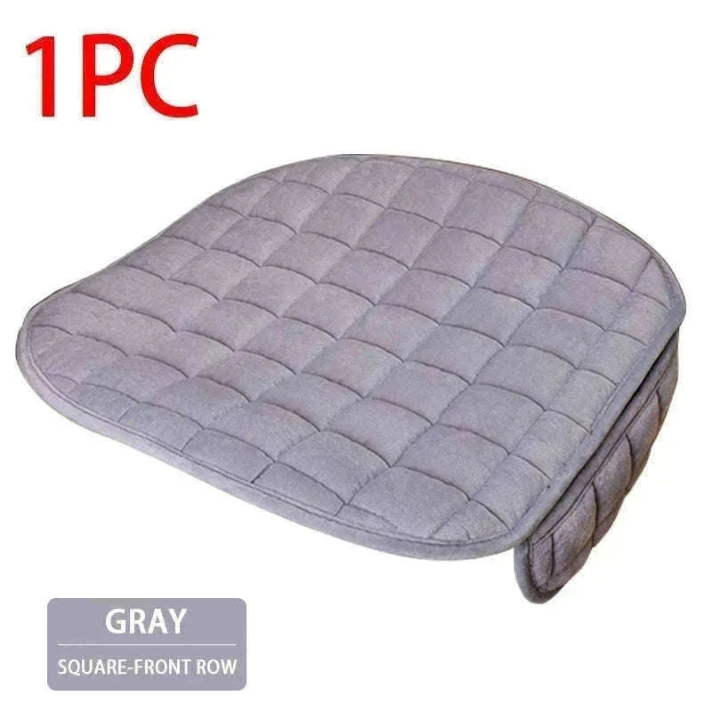 Plush Car Seat Cover Anti-Scratch Universal Seat Protector-Beige Front 1pc