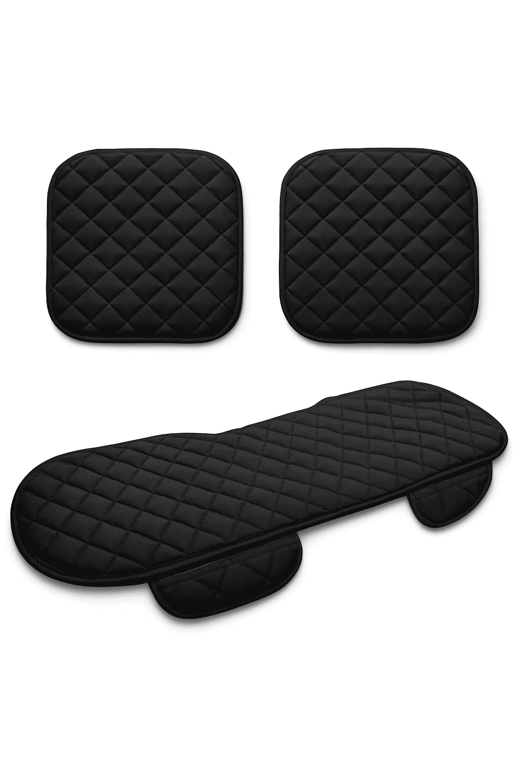 Plush Car Seat Cover Anti-Slip Soft Seat Cushion Protector Pad Universal-Black Rear 1pc
