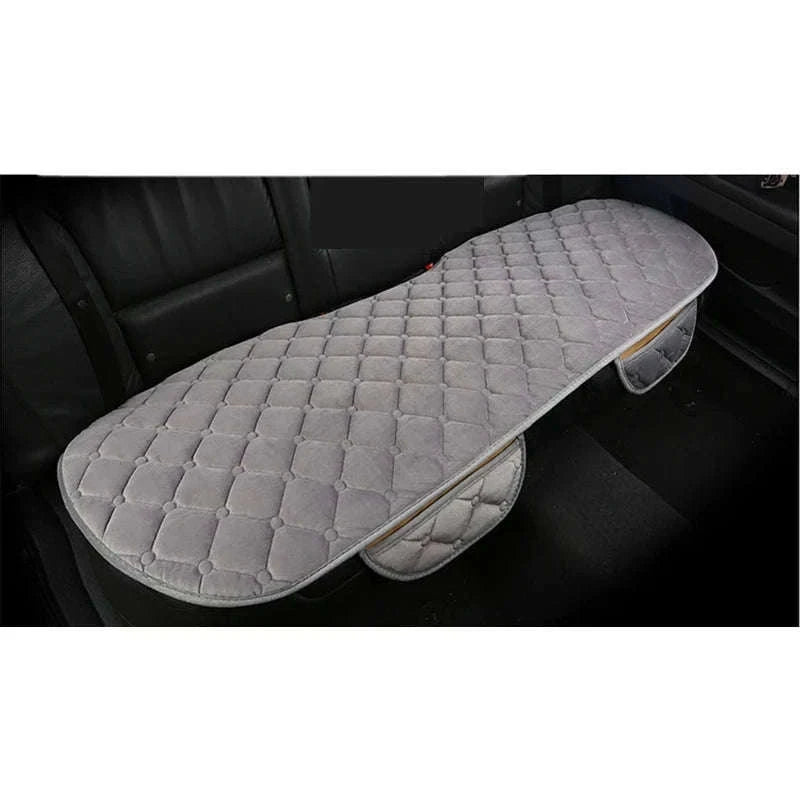 Plush Car Seat Cover Anti-Slip Soft Seat Cushion Protector Pad Universal-Black Rear 1pc