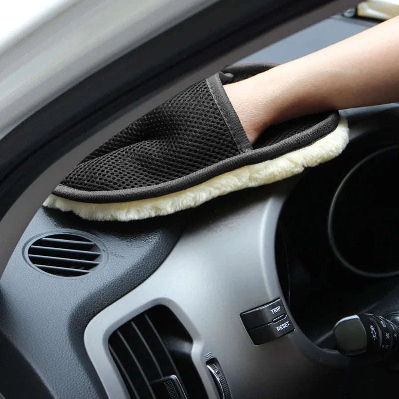Plush Car Wash Glove for Scratch‑Free Detailing-gloves X 5 pieces
