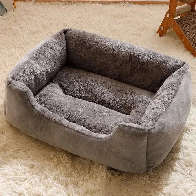 Plush Cat Bed & Mat-Pink / XXL 80x60cm