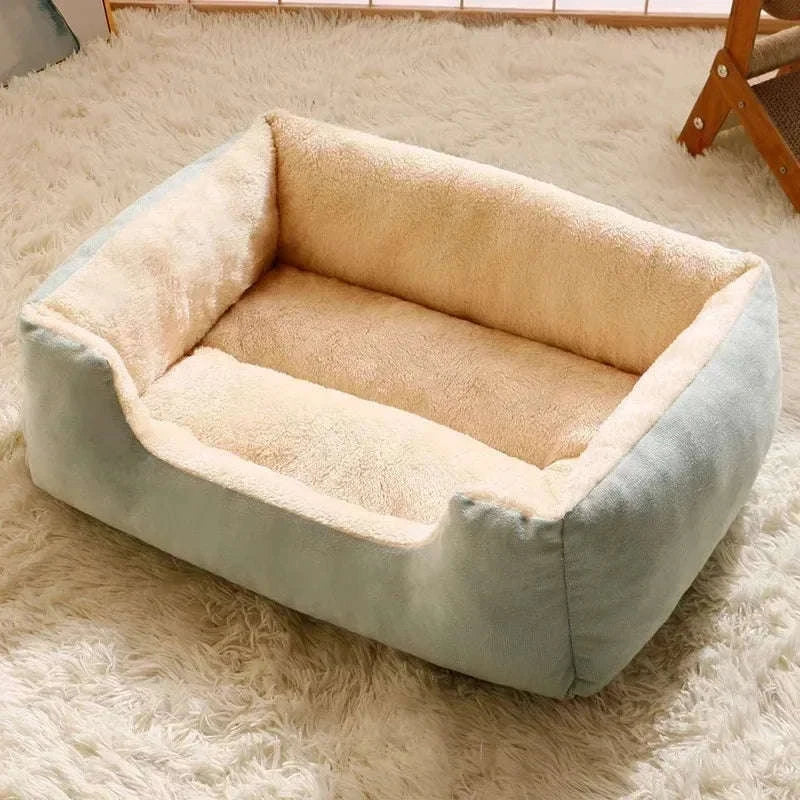 Plush Cat Bed & Mat-Pink / XXL 80x60cm