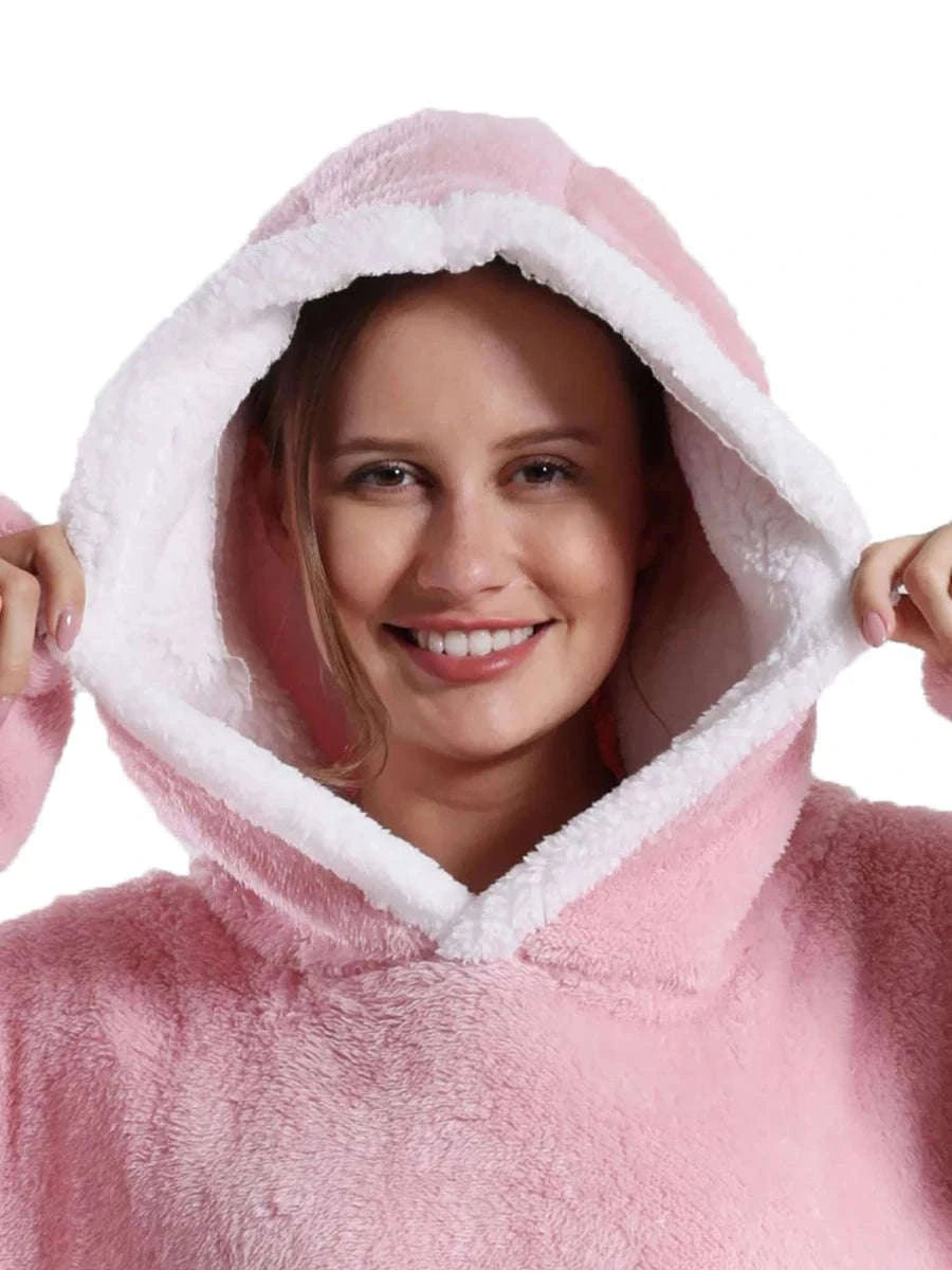 Plush Fleece Blanket Hoodie for Men and Women-FH141 / XL Length 140cm