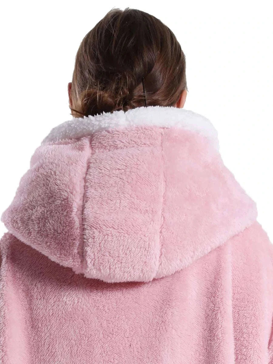 Plush Fleece Blanket Hoodie for Men and Women-FH141 / XL Length 140cm