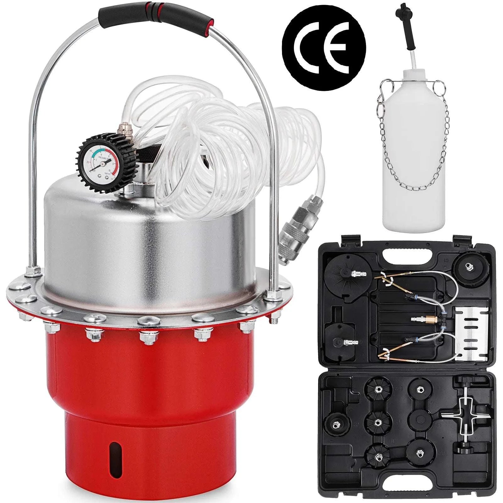 Pneumatic Brake Bleeder Kit 5L Air Pressure Fluid Change Tool-Red / United States