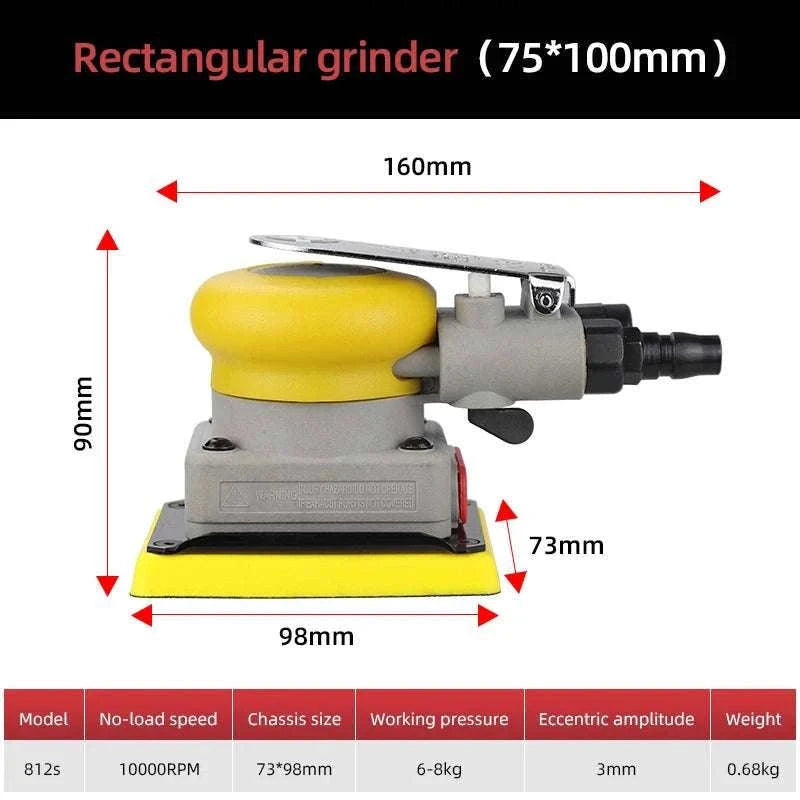 Pneumatic Car Air Sander Polisher 70x100mm with 20 Sandpapers-with 20pcs 320grit