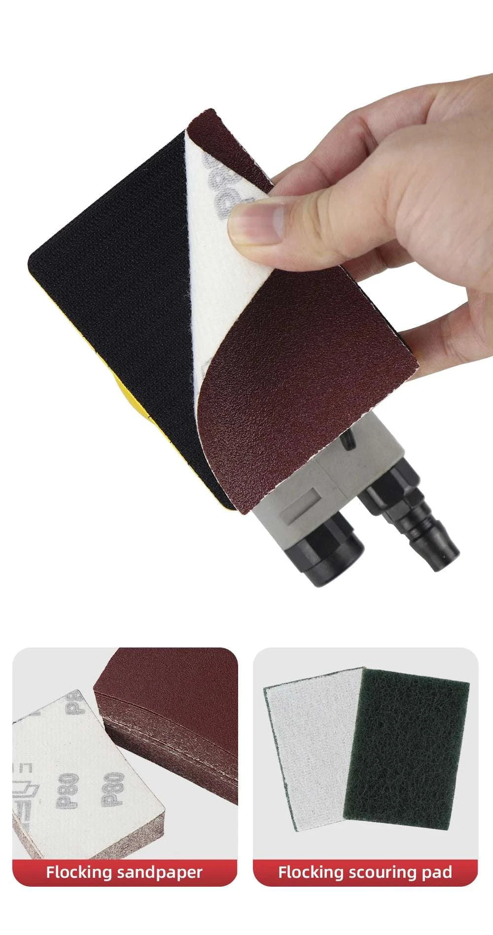 Pneumatic Car Air Sander Polisher 70x100mm with 20 Sandpapers-with 20pcs 320grit