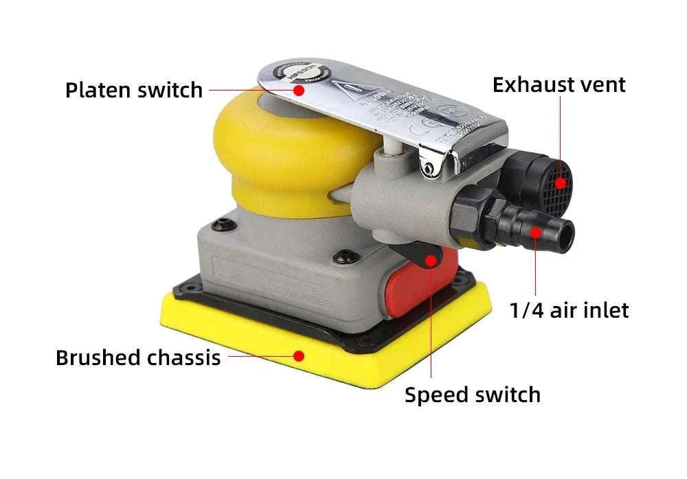 Pneumatic Car Air Sander Polisher 70x100mm with 20 Sandpapers-with 20pcs 320grit