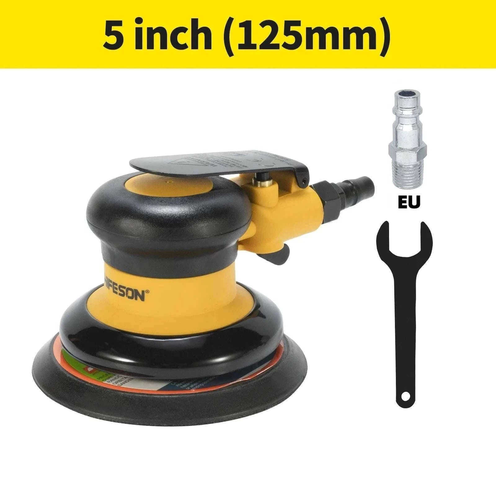 Pneumatic Orbital Sander 5"/6" 10000RPM Air Polisher EU Connector-5inch no Vacuum