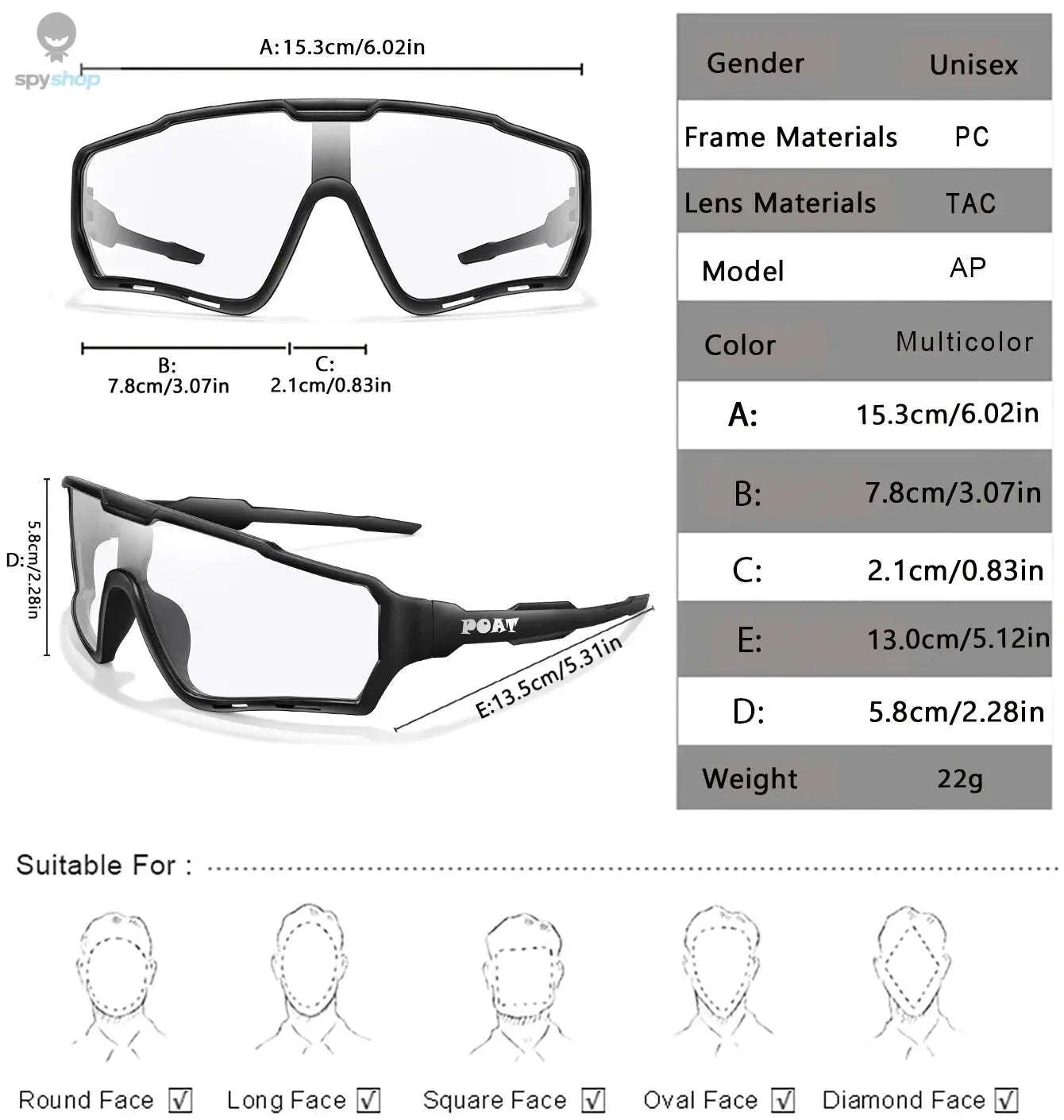 POAT Photochromic Cycling Sunglasses-AP2