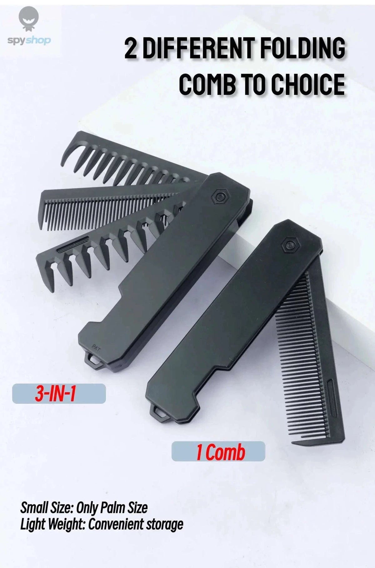 Pocket Folding Comb for Hair and Beard Grooming On the Go-Purple