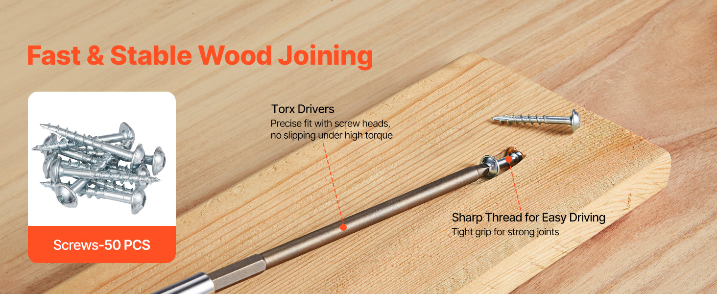 Adjustable Pocket Hole Jig Kit 1/2–1-1/2 in for Woodworking