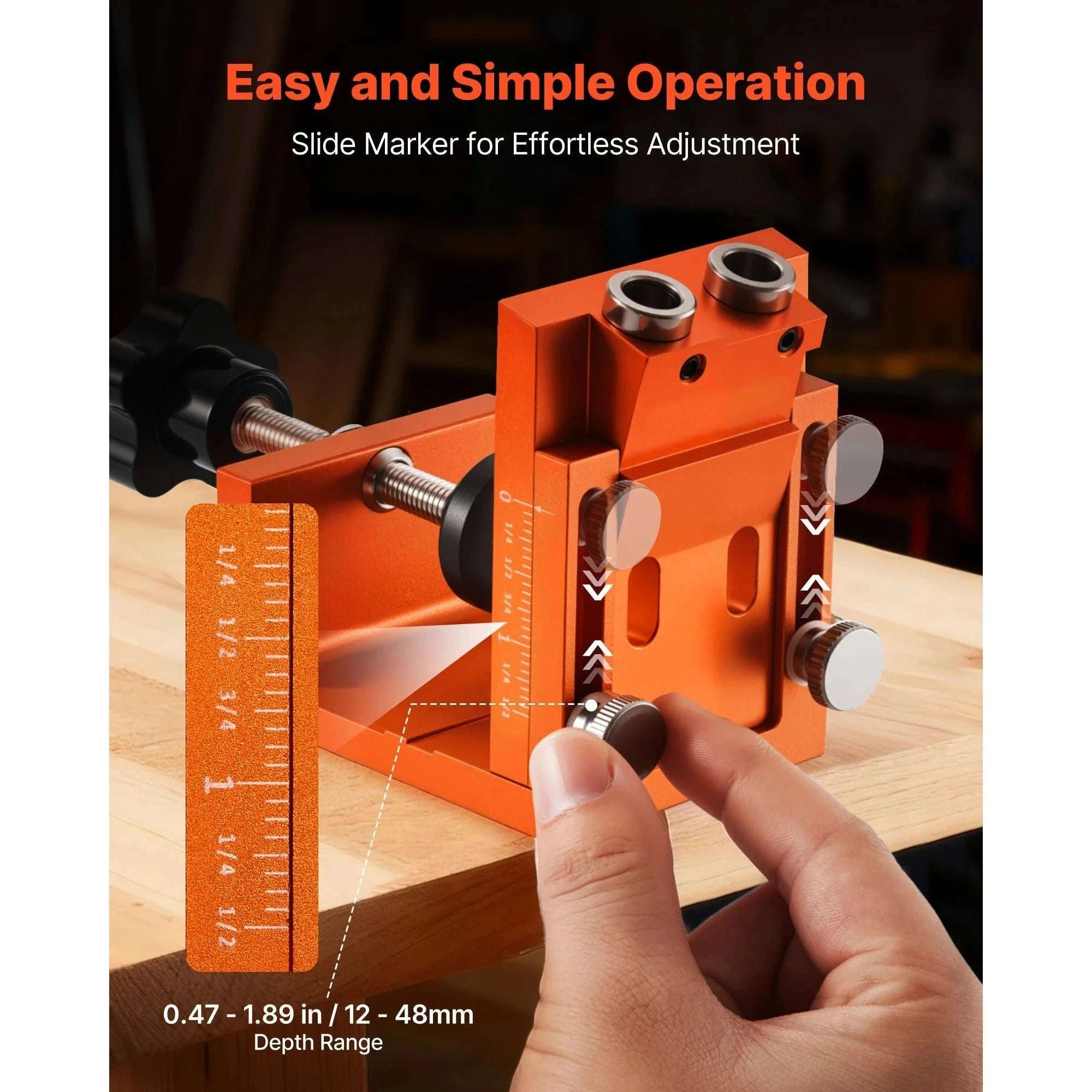 Pocket Hole Jig Kit for Woodworking – Adjustable Drill Guide System-TypeA / United States