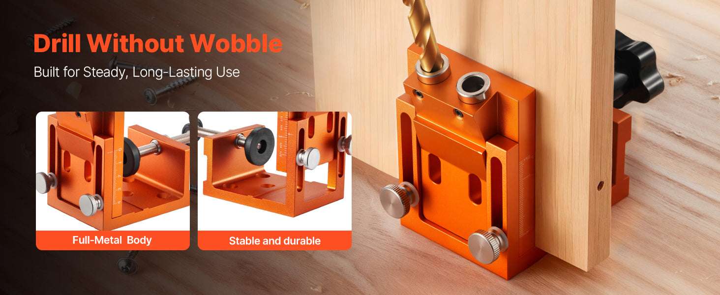 Pocket Hole Jig Kit for Woodworking – Adjustable Drill Guide System-TypeA / United States