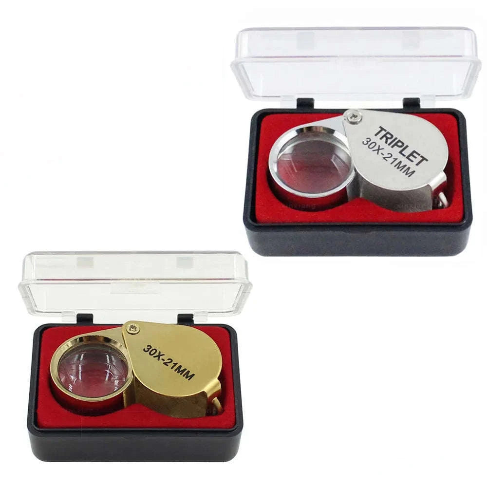 Pocket Jewelry Loupe 30X Magnifier for Jewellers and Collectors-Silver