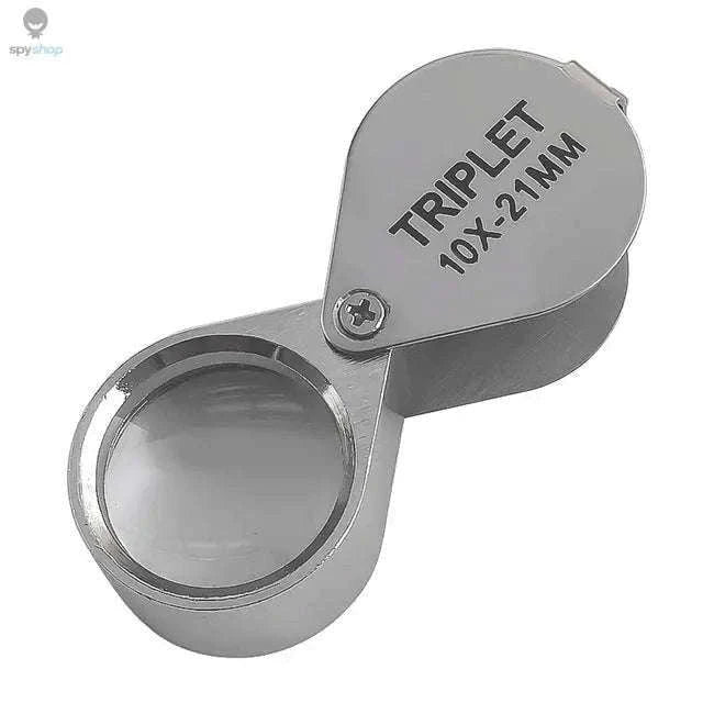 Pocket Loupe Magnifier 10–30X Triplet Lens for Detail Inspection-Silver 20X