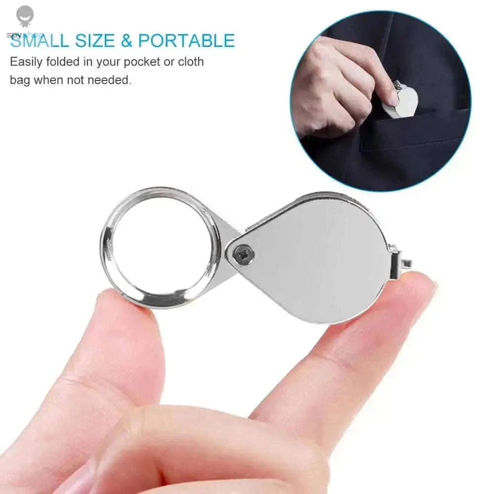 Pocket Loupe Magnifier 10–30X Triplet Lens for Detail Inspection-Silver 20X