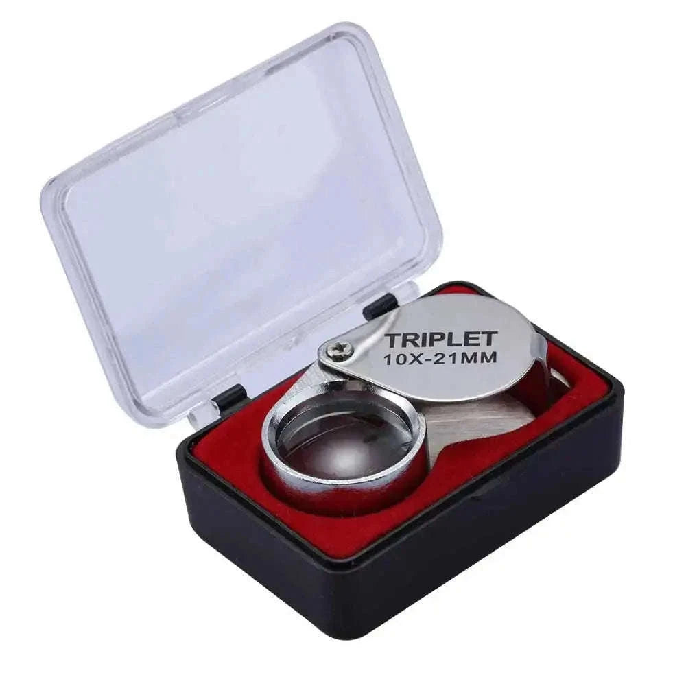 Pocket Loupe Magnifier 10–30X Triplet Lens for Detail Inspection-Silver 20X