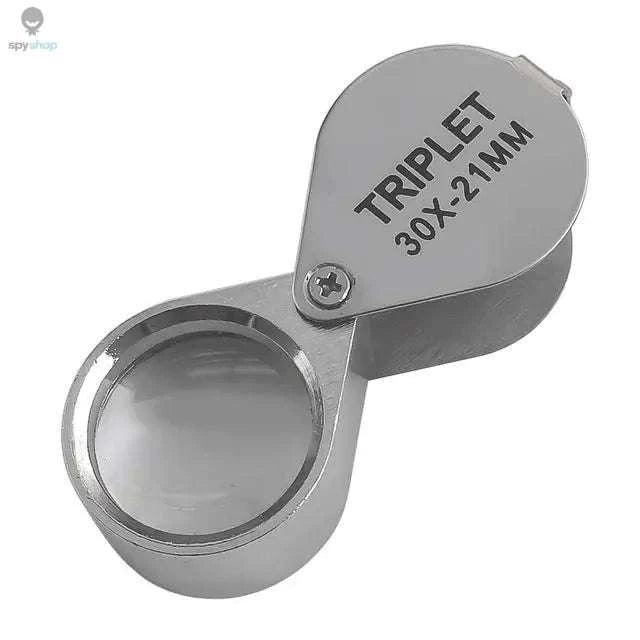 Pocket Loupe Magnifier – 10–30X Triplet Lens for Precision Viewing-Silver 20X